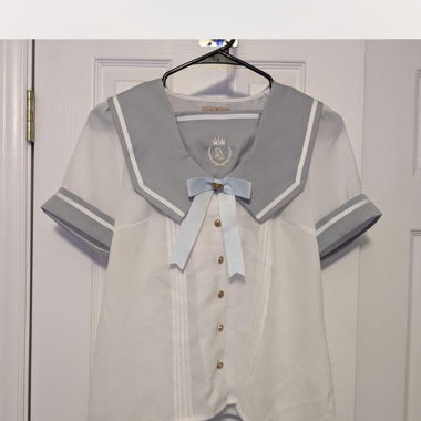 Authentic Amavel sailor blouse in white and grey