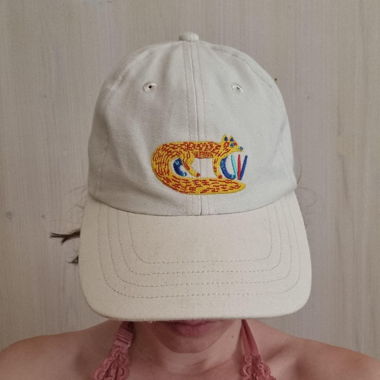 Cappellino Offwhite Ricamato