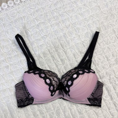 Black Purple Chiffon Bra (New-70C)