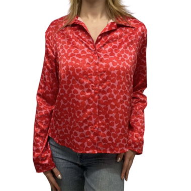 süsse Satinbluse mit Herzen