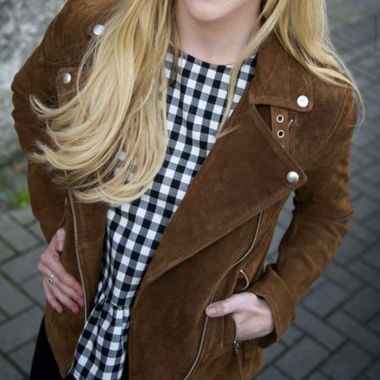 Giacca in suede vintage stile biker