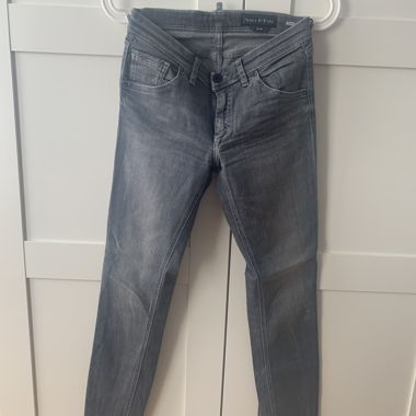 Graue Skinny Jeans (Low Waist) Style Skara Cropped