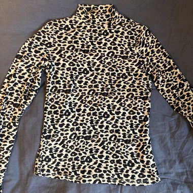 Leopardenprint Rollkragen Longsleeve