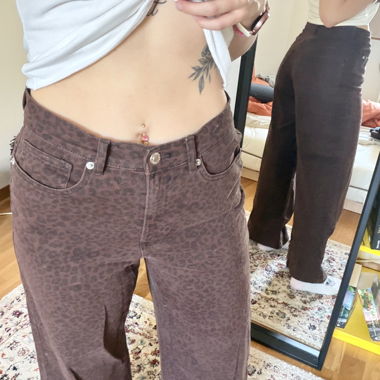 Braune Leo Print ONLY Hose