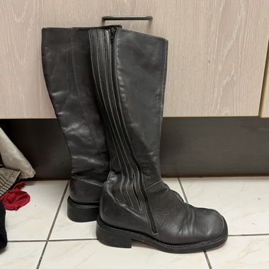 Bottes en cuir gris foncé Made in Italy Taille 37,5