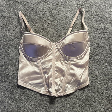 Top corset en satin rose Subdued