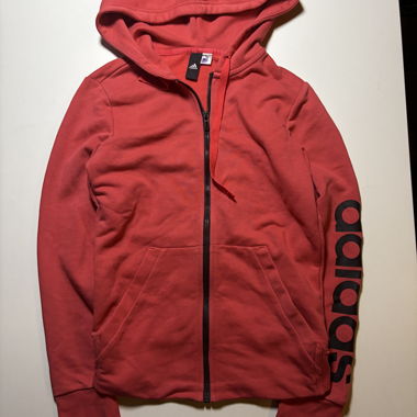 Red adidas Hooded Jacket with Zipper