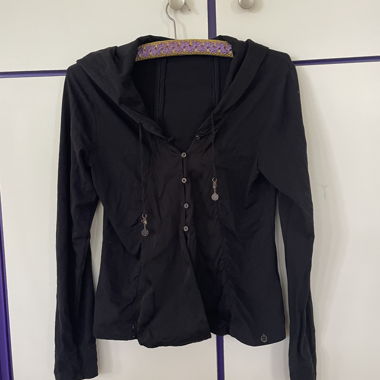 Veste noire NILE à capuche