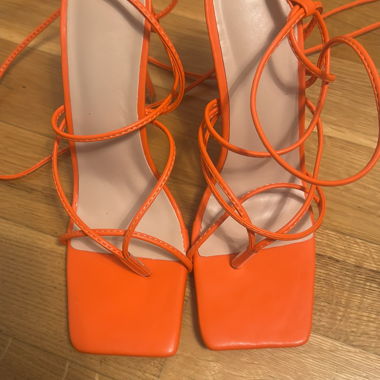 Orange Strappy High Heels