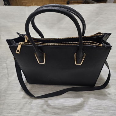 Large Black Handbag with Shoulder Strap