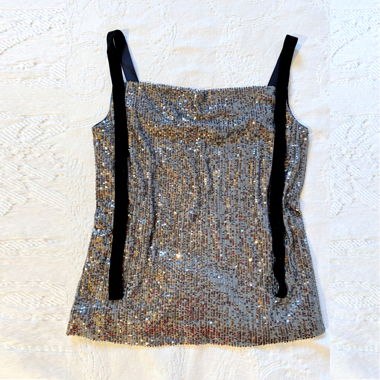 Top con Paillettes Foderato Spalline in Velluto Esprit M