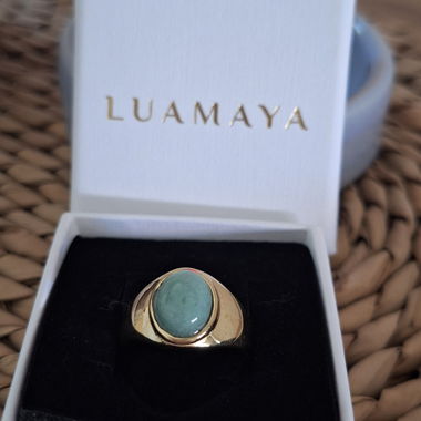 LUAMAYA Goldring Edelstahl, vergoldet, wasserfest