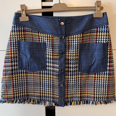 Zara Multicolour Jacquard Short Skirt
