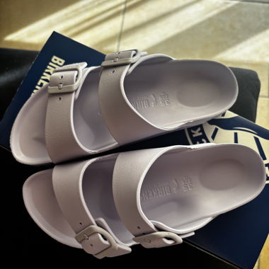 Birkenstock pastel purple sandals with double strap