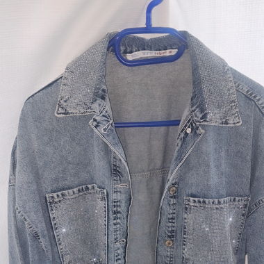 Jeans Jacke mit Strass Gr. 36