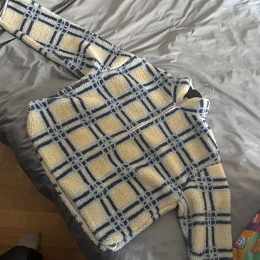 Zipped Checked Fleece Jacket