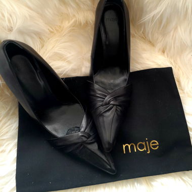 Décolleté in pelle neri Maje