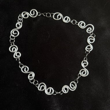 Collier  spirale argenté