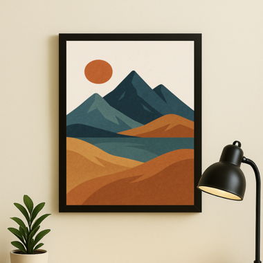 Cadre photo vintage montagne A4