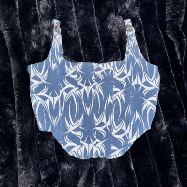 Blaues Jeans-Top mit Muster 