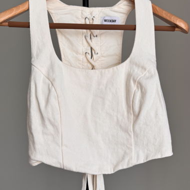  Schnur-Top Oberteil in Beige Gr.M