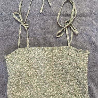 Light green ruffle crop top