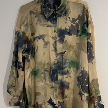 long patterned Zara blouse
