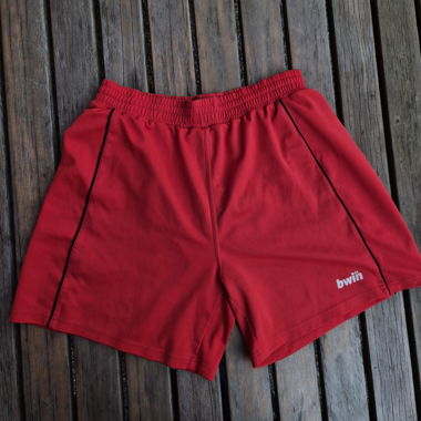Red Shorts with Side Stripes