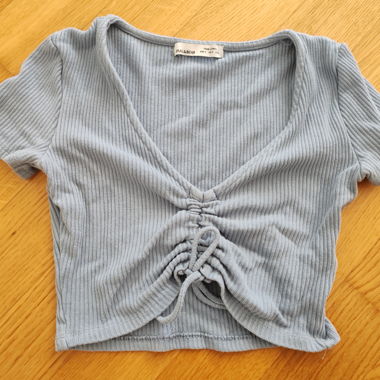 Ribbed Crop Top in Blue