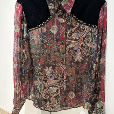 Zara transparente Paisley-Western-Hemd