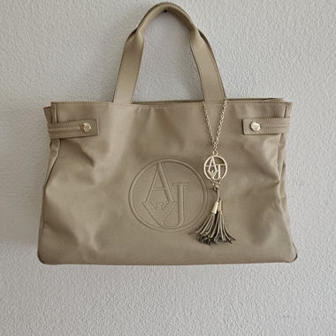 Beige Armani Jeans Tote Bag
