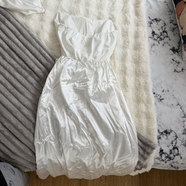 Abito Maxi Bianco Senza Spalline