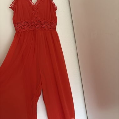 Red/Orange Lace Jumpsuit