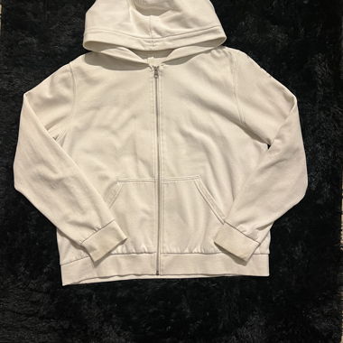Sweat à capuche zippé blanc