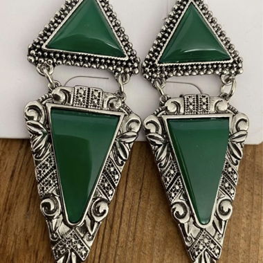 Boucles d’oreilles vertes à effet
