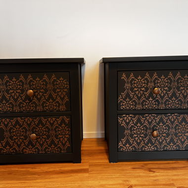 2 Grey-Black Nightstands
