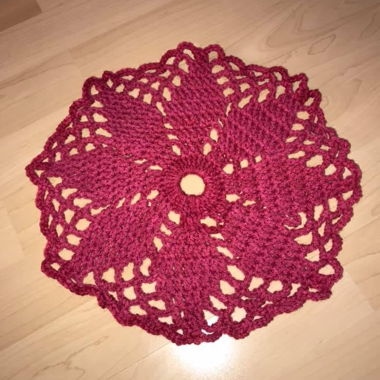 Red Crochet Doily Berry