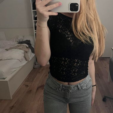 top in pizzo nero