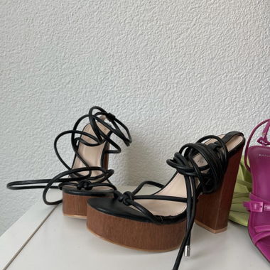 Lace up platform heels