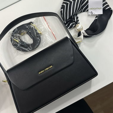 Black minimalist handbag