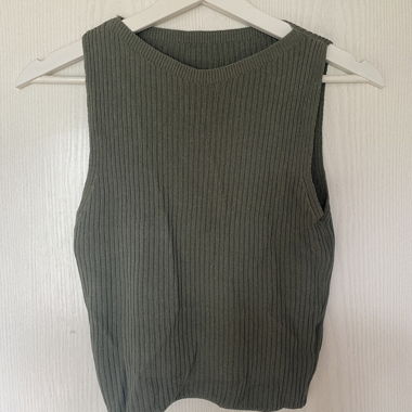 olive high neck top
