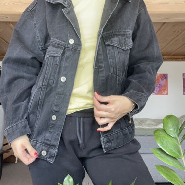 Giacca in jeans nera