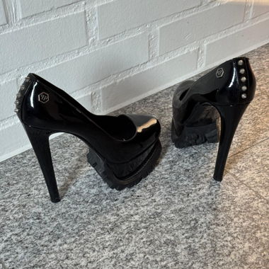 Philipp Plein High Heels Black – Size 39, 16 cm