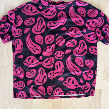 Pink and black graphic T-shirt
