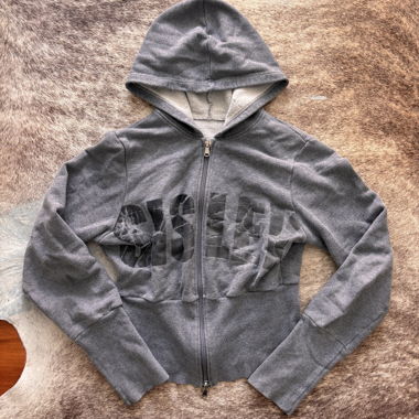 Felpa con zip grigia