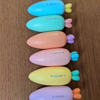 Colorful carrot legami highlighters