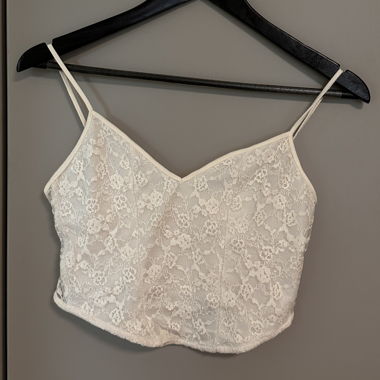 Cream Lace Crop Top