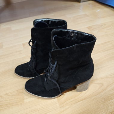 Black suede ankle boots