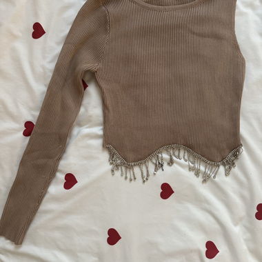 Haut en maille Giorgia à franges