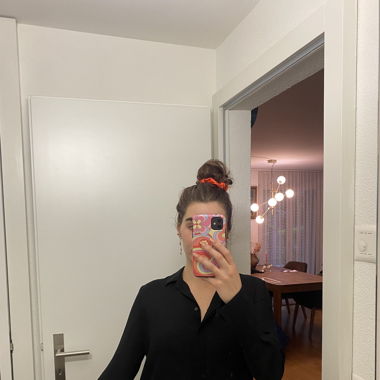 schwarze Bluse, Mango, Grösse S